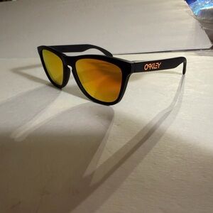 Oakley Sunglasses with Black Frame and Orange Lenses